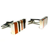 Peluche Stones 'n' Stripes Cat's Eye Black Cufflinks