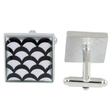 Peluche Shades of Grey Scales Mother of Pearl Cufflinks