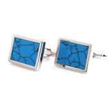 Peluche Turquoise Tab - Cufflinks Brass, Stone Studded, Culture Stone, Turquoise Stone