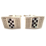 Peluche Mother Of Pearls & Onyx Stone Studded Cufflinks for Men