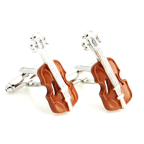 Peluche Classy Violin - Cufflinks Brass, Enamel