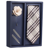The Classy Sombre Gift Box Includes 1 Neck Tie, 1 Brooch & 1 Pair of Collar Stays for Men | Genuine Branded Product from Peluche.in