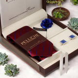 Ritzy Gift Box Includes 1 Neck Tie, 1 Brooch, 1 Pair of Cufflinks and 1 Pair of Collar Stays for Men | Genuine Branded Product from Peluche.in
