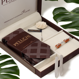 Beautiful Violins Gift Box Includes 1 Neck Tie, 1 Brooch, 1 Pair of Cufflinks and 1 Pair of Collar Stays for Men | Genuine Branded Product from Peluche.in