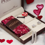 Slick Gift Box Includes 1 Neck Tie, 1 Brooch, 1 Pair of Cufflinks and 1 Pair of Collar Stays for Men | Genuine Branded Product from Peluche.in