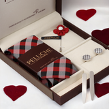 Trendy Gift Box Includes 1 Neck Tie, 1 Brooch, 1 Pair of Cufflinks and 1 Pair of Collar Stays for Men | Genuine Branded Product from Peluche.in