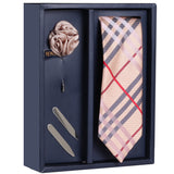 The Graceful Dawn Gift Box Includes 1 Neck Tie, 1 Brooch & 1 Pair of Collar Stays for Men | Genuine Branded Product from Peluche.in