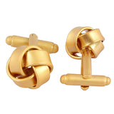 Classy Knot - Golden Matt finish Cufflinks - Peluche.in