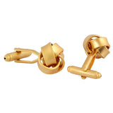 Classy Knot - Golden Matt finish Cufflinks - Peluche.in
