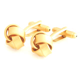 Classy Knot - Golden Matt finish Cufflinks - Peluche.in
