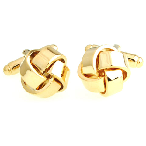 Peluche Classy Knot - Golden Gloss finish Cufflinks Brass, Metal