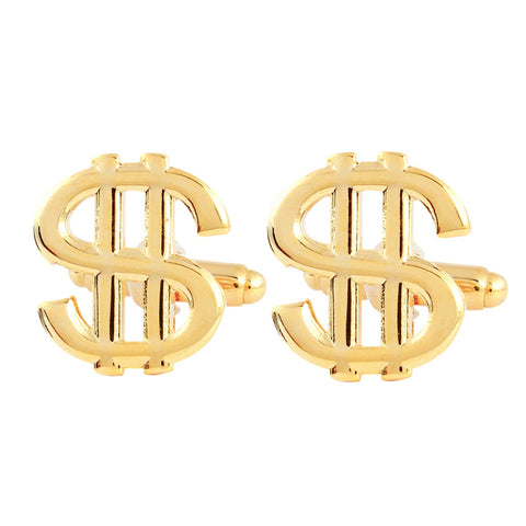 Peluche Dollar Insignia - Golden Cufflinks Brass, Metal
