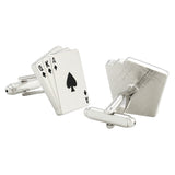 Gamble in Style - Black and Silver Cufflinks - Peluche.in