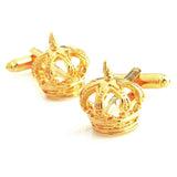 Peluche Crown - Golden Cufflinks Brass, Metal