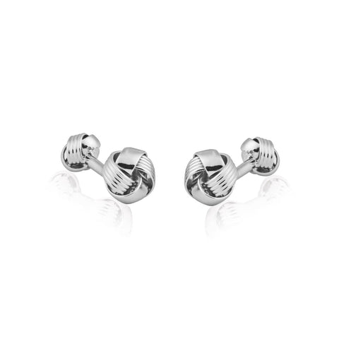 Silver Double Knot Brass Silver Cufflinks for Men | Genuine Branded Product from Peluche.in
