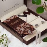 Contemporary Gift Box Includes 1 Neck Tie, 1 Brooch, 1 Pair of Cufflinks and 1 Pair of Collar Stays for Men | Genuine Branded Product from Peluche.in