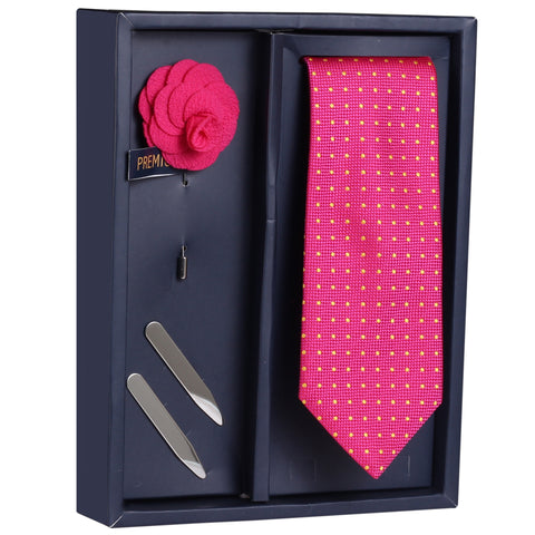 The Radiant Blue Box Gift Box Includes 1 Neck Tie, 1 Brooch & 1 Pair of Collar Stays for Men | Genuine Branded Product from Peluche.in