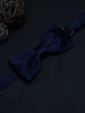 Peluche Essential Navy Blue Coloured Cotton Bow Tie For Men