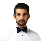 Peluche Essential Navy Blue Coloured Cotton Bow Tie For Men