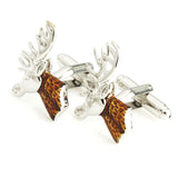 Silver Stag Brown Cufflinks for Men | Genuine Branded Product from Peluche.in