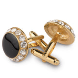 Peluche Gold Crystal and Stone  Cufflinks
