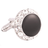 Peluche - Black Beauty - Black, Silver - Cufflinks - Brass, Enamel, Stone
