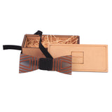 Peluche Handcrafted Black Wooden Bow Tie For Men