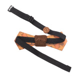 Peluche Adjustable Brown And Black Wooden Bow Tie For Men