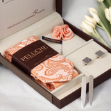 Alluring Gift Box Includes 1 Neck Tie, 1 Brooch, 1 Pair of Cufflinks and 1 Pair of Collar Stays for Men | Genuine Branded Product from Peluche.in