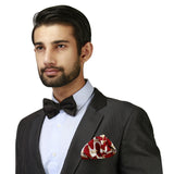 Peluche Quirky Mushrooms Off White and Red Colored Pocket Square for Men