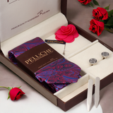 Enticing Gift Box Includes 1 Neck Tie, 1 Brooch, 1 Pair of Cufflinks and 1 Pair of Collar Stays for Men | Genuine Branded Product from Peluche.in