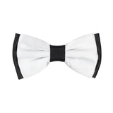 Peluche Double Fold Twining White Bow Tie For Men