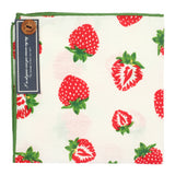 Juicy Strawberries White and Red Colored Pocket Square for Men | Genuine Branded Product from Peluche.in