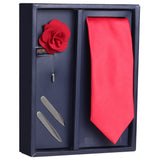 The Red Riding Box Gift Box Includes 1 Neck Tie, 1 Brooch & 1 Pair of Collar Stays for Men | Genuine Branded Product from Peluche.in