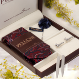 Handy Hammer Gift Box Includes 1 Neck Tie, 1 Brooch, 1 Pair of Cufflinks and 1 Pair of Collar Stays for Men | Genuine Branded Product from Peluche.in