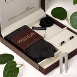 Polished Pen Gift Box Includes 1 Neck Tie, 1 Brooch, 1 Pair of Cufflinks and 1 Pair of Collar Stays for Men | Genuine Branded Product from Peluche.in