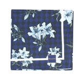 Peluche Checkered With Floral Print Pocket Square For Men