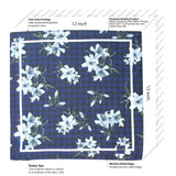 Peluche Checkered With Floral Print Pocket Square For Men