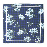 Peluche Checkered With Floral Print Pocket Square For Men