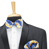 Peluche Striped Mantle Blue & Yellow Bow Tie