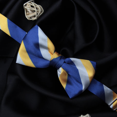 Peluche Striped Mantle Blue & Yellow Bow Tie