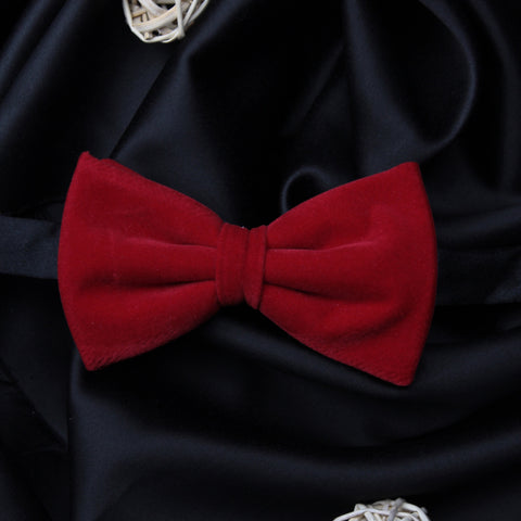 Peluche Solid Essentials Red Velvet Bow Tie