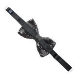 Peluche Solid Blingy Essentials Black Squence Bow Tie