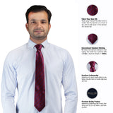 Peluche Fab Maroon Colored Microfiber Necktie for Men