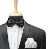 Peluche Solid Twining Black Bow Tie