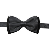 Peluche Solid Twining Black Bow Tie