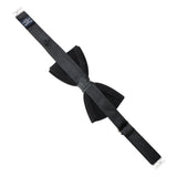 Peluche Solid Twining Black Bow Tie