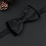 Peluche Solid Twining Black Bow Tie