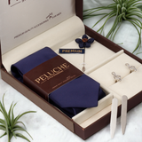 Musical Note Gift Box Includes 1 Neck Tie, 1 Brooch, 1 Pair of Cufflinks and 1 Pair of Collar Stays for Men | Genuine Branded Product from Peluche.in