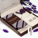 Captivating Gift Box Includes 1 Neck Tie, 1 Brooch, 1 Pair of Cufflinks and 1 Pair of Collar Stays for Men | Genuine Branded Product from Peluche.in